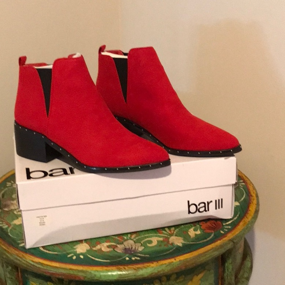 Bar lll Red Ankle Boots